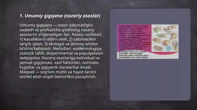 Gigiyena fanining asosiy bo‘limlari 3