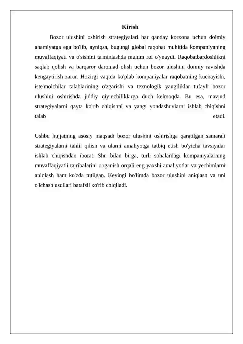 Bozor ulushini oshirish strategiyalari 3