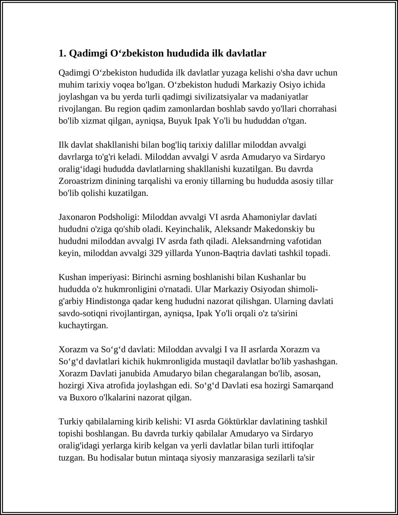 Qadimgi O'zbekiston hududida ilk davlatlar 3