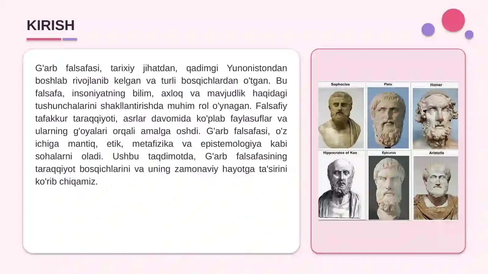 Falsafiy tafakkur taraqqiyot bosqichlari: G'arb falsafasi 3