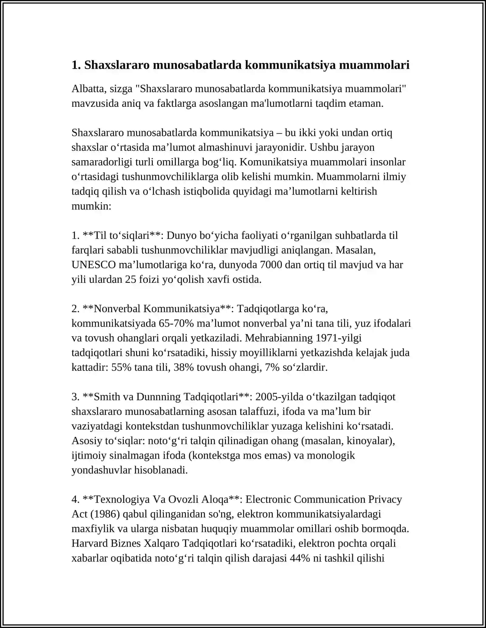 SHAXSLARARO MUNOSABATLAR VA KONFLIKTLAR 3