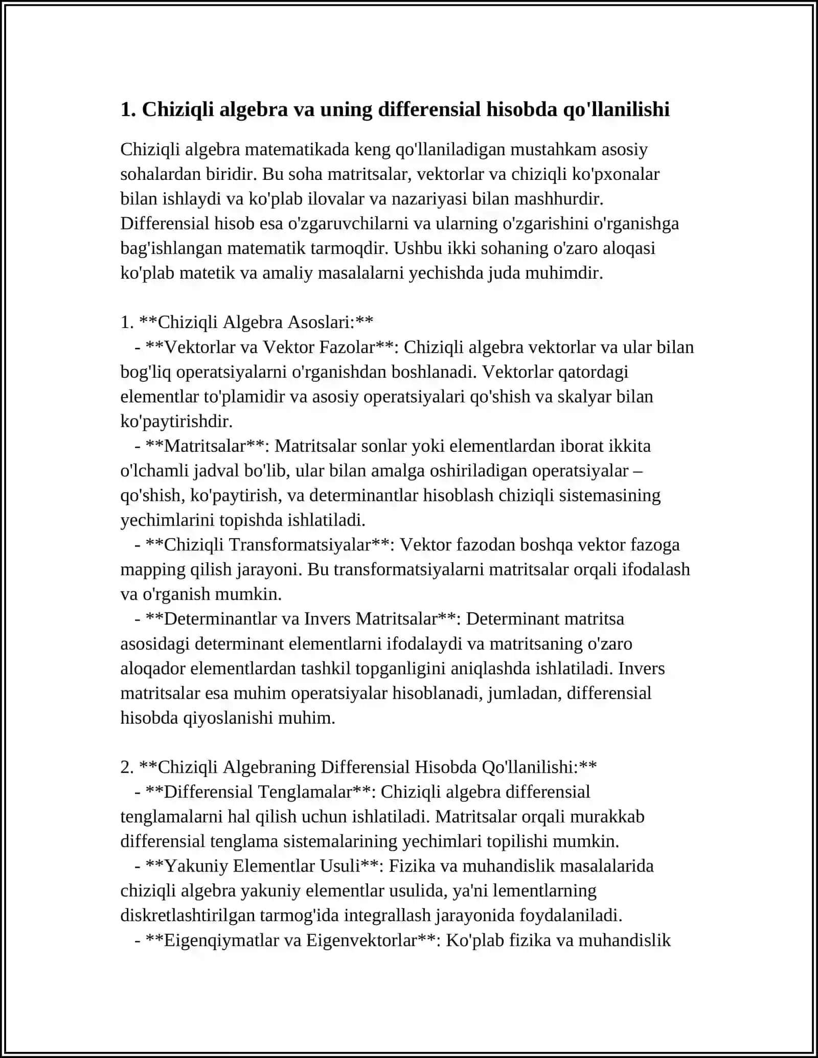 MASHINALI O'QITISH ALGORITIMLARIDA DIFFERENSIAL HISOB TATBIQLARI 3