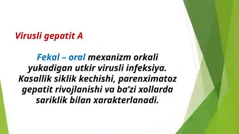 Virusli gepatit A etiologiyasi, patogenezi va davolash 3