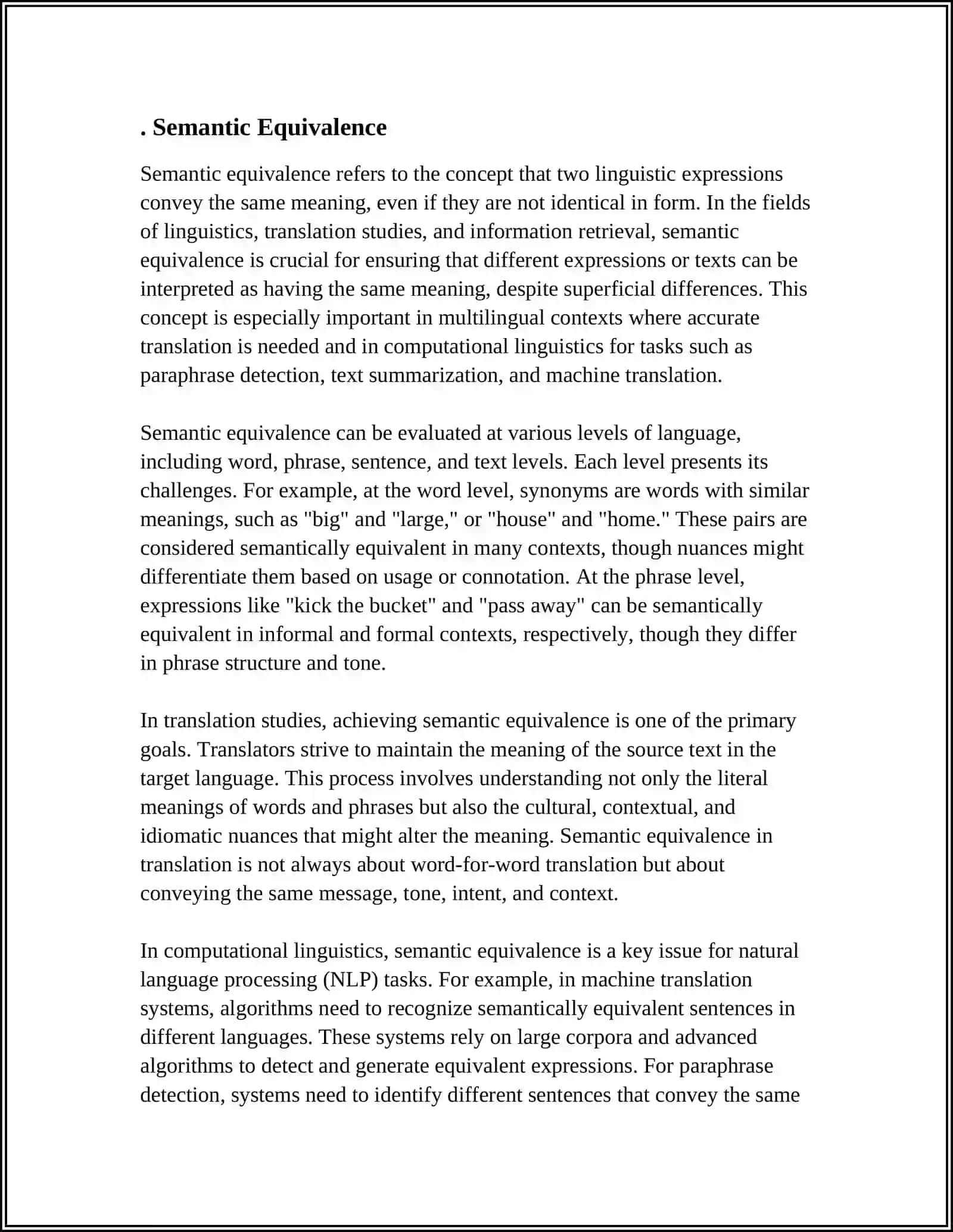 PRINCIPLES OF TRANSLATION LEVELS OF EQUIVALENCE 3