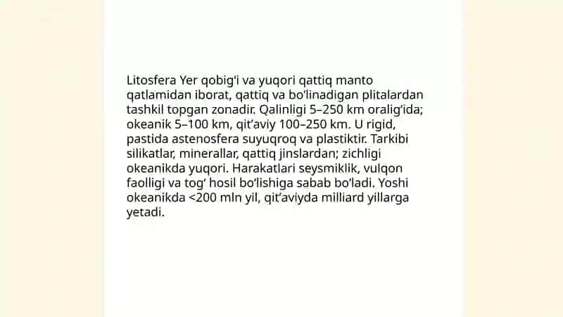 Litosfera va uning tuzilishi 3