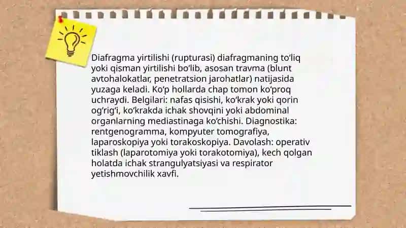 Diafragma, oʻpka va bronxlar jarohatlari 3