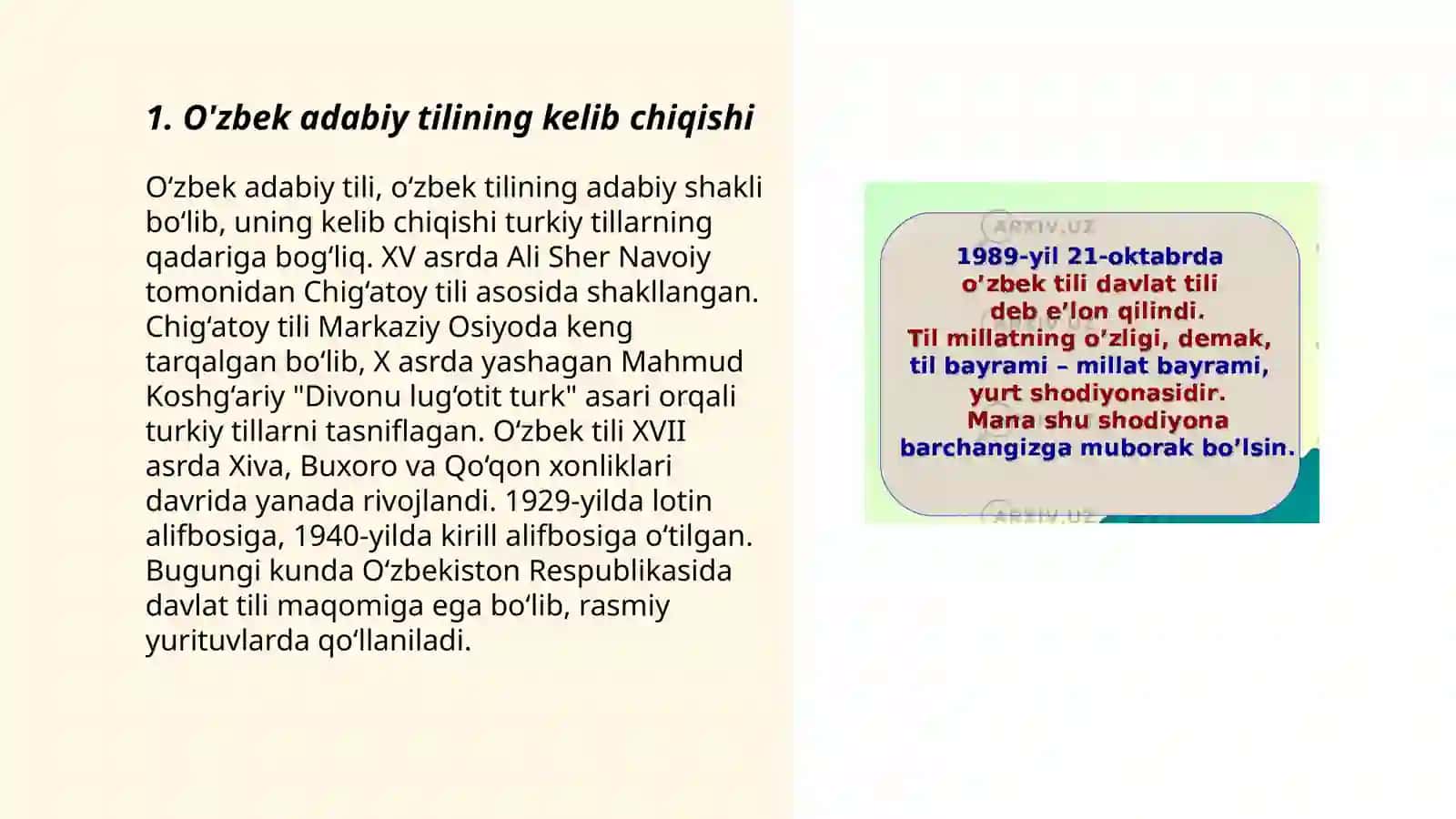 O'zbek adabiy tili uning shakllanish tarixi va fan sifatida o'rganilishi 3
