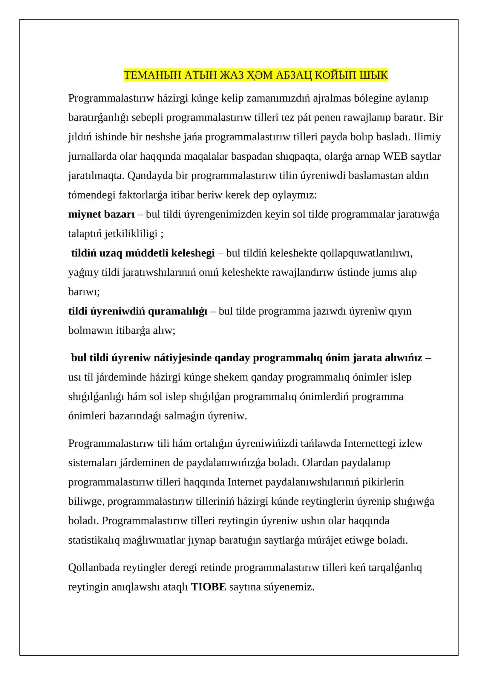 XABAR TEXNOLOGIYALARI HA`M PROCESSLERIN MATEMATIKALIQ MODELLESTIRIW 3