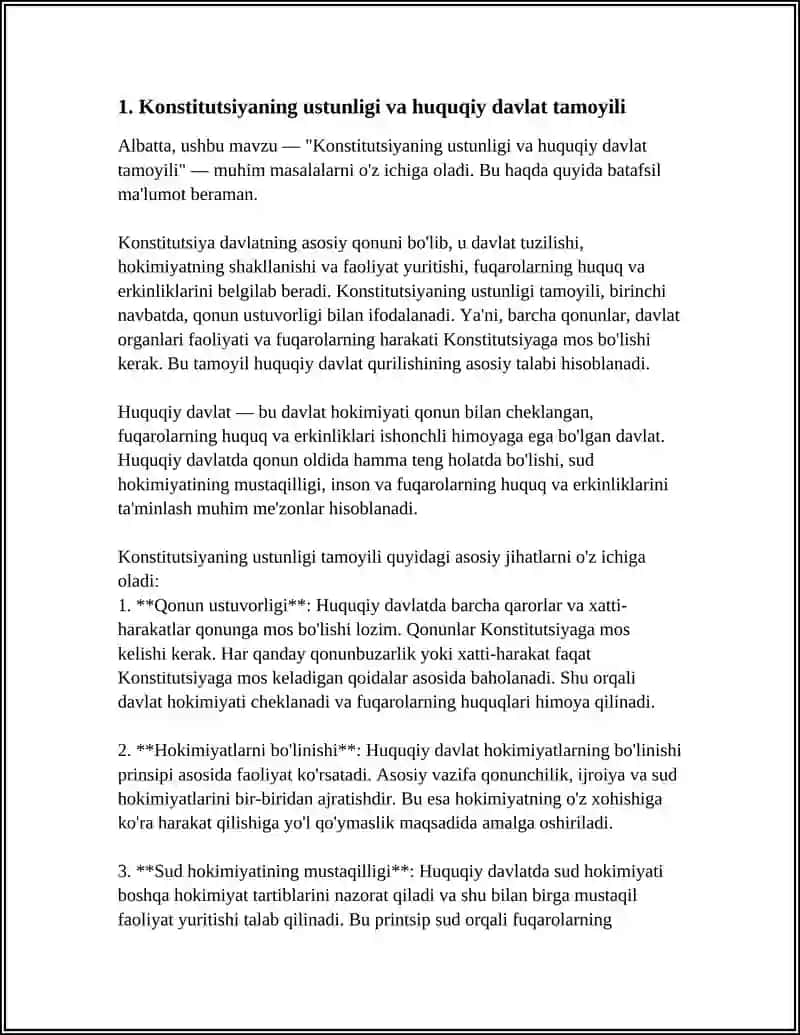 O'ZBEKISTON RESPUBLIKASI KONSITUTSIYASINING ASOSIY TAMOYILLARI 3