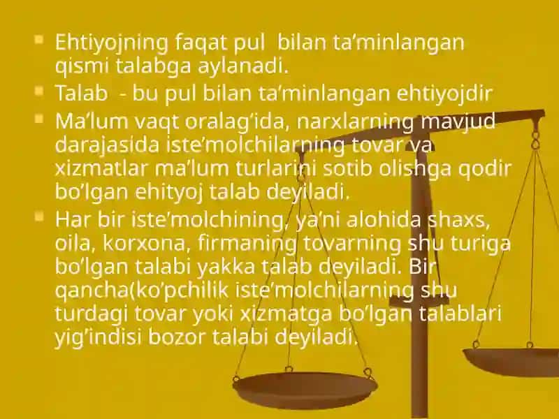 Ehtiyoj, Talab va taklif 3
