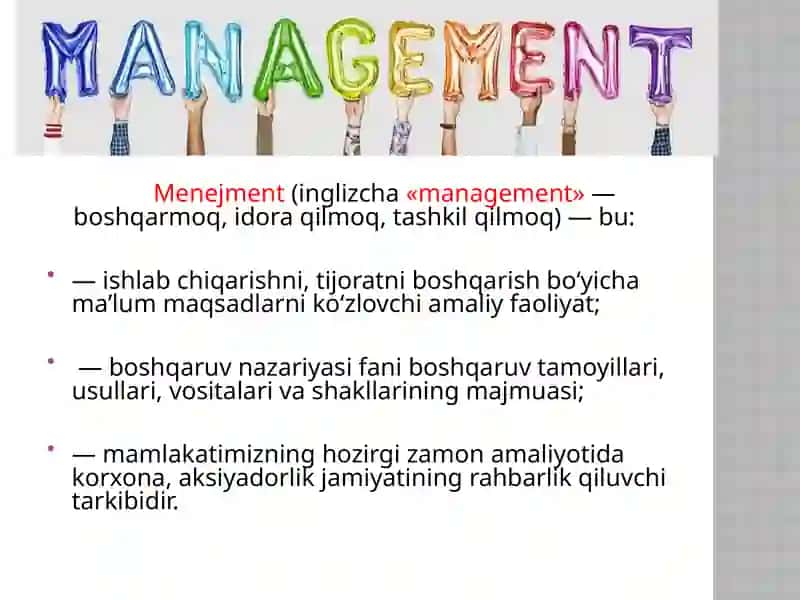 Menejmentning nazariyasoslari 3