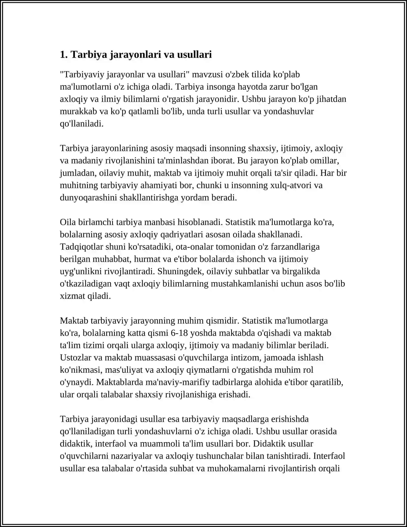 TARBIYA VA IJTIMOIY TARBIYA IJTIMOIYLASHUV MEXANIZMLARI REFERAT 3
