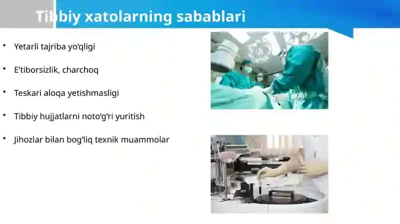 Tibbiy xato. Yatrogeniya tushunchasi 3