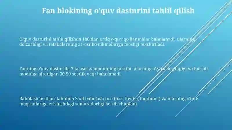 Xorijdakutubxonashunosliksohasinioʻqitishdafanlarblokitahlilimavzu 3