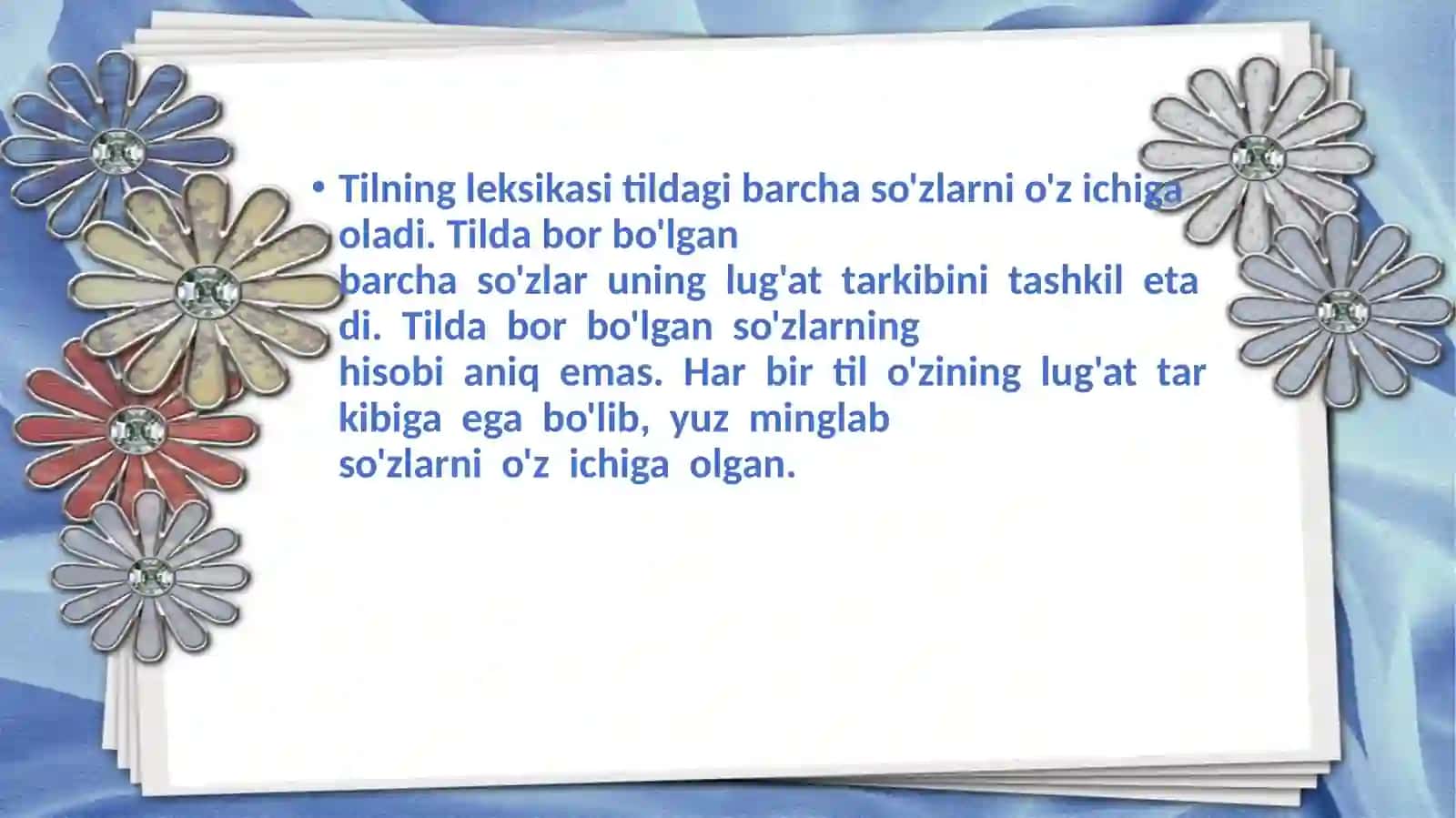 O`zbek  tilining  lug`at tarkibi  va  uning  mavzu  guruhlari 3