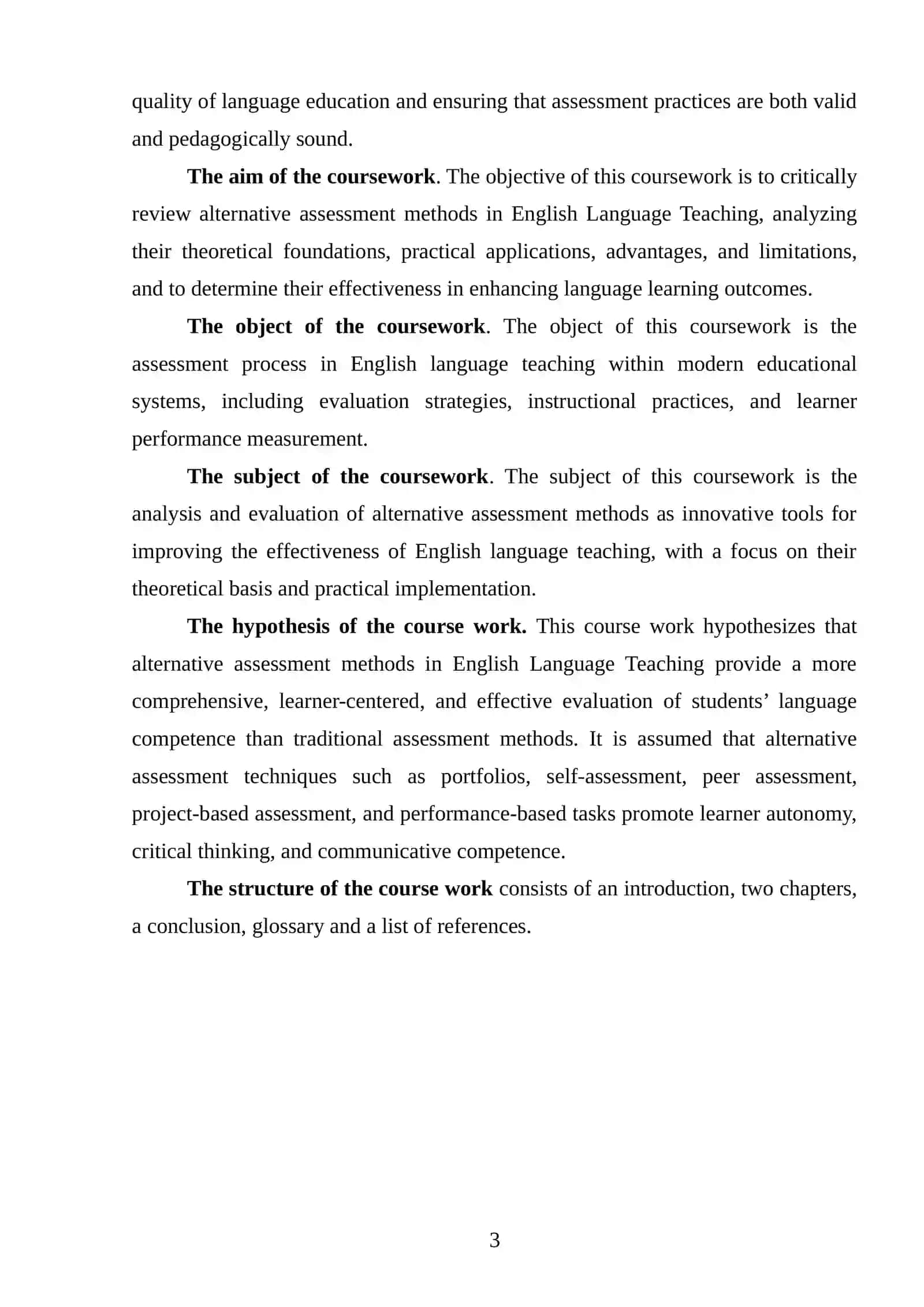 A critical review of alternative assessment methods in ELT 3