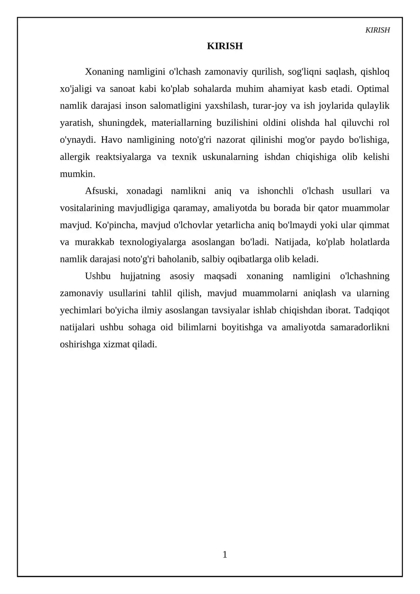 xonaning namligini o’lchash 3