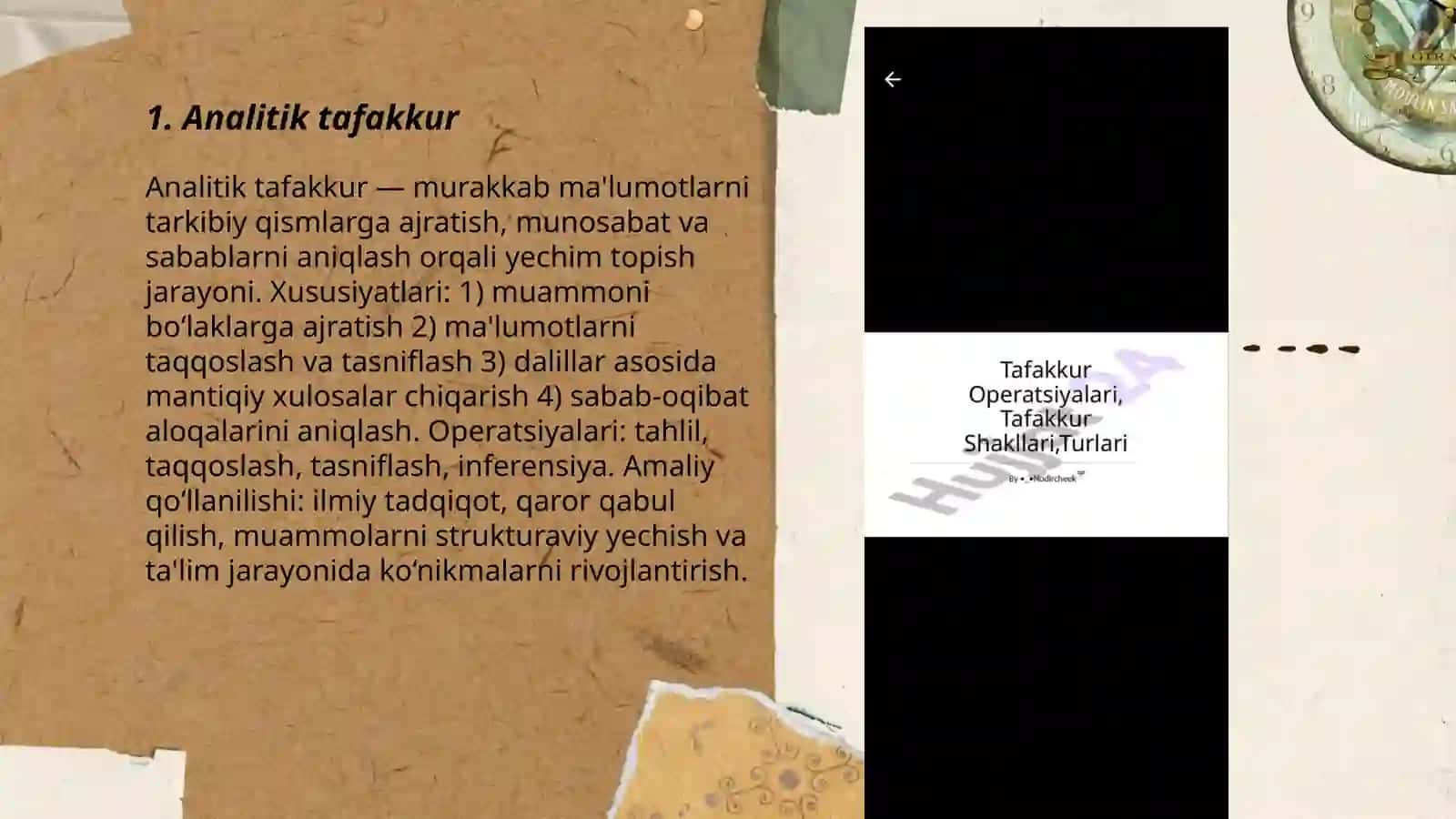 Tafakkur shakllari va operatsiyalari 3