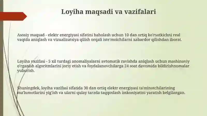 Elektr energiyasi sifatini baholovchi mobil ilova 3