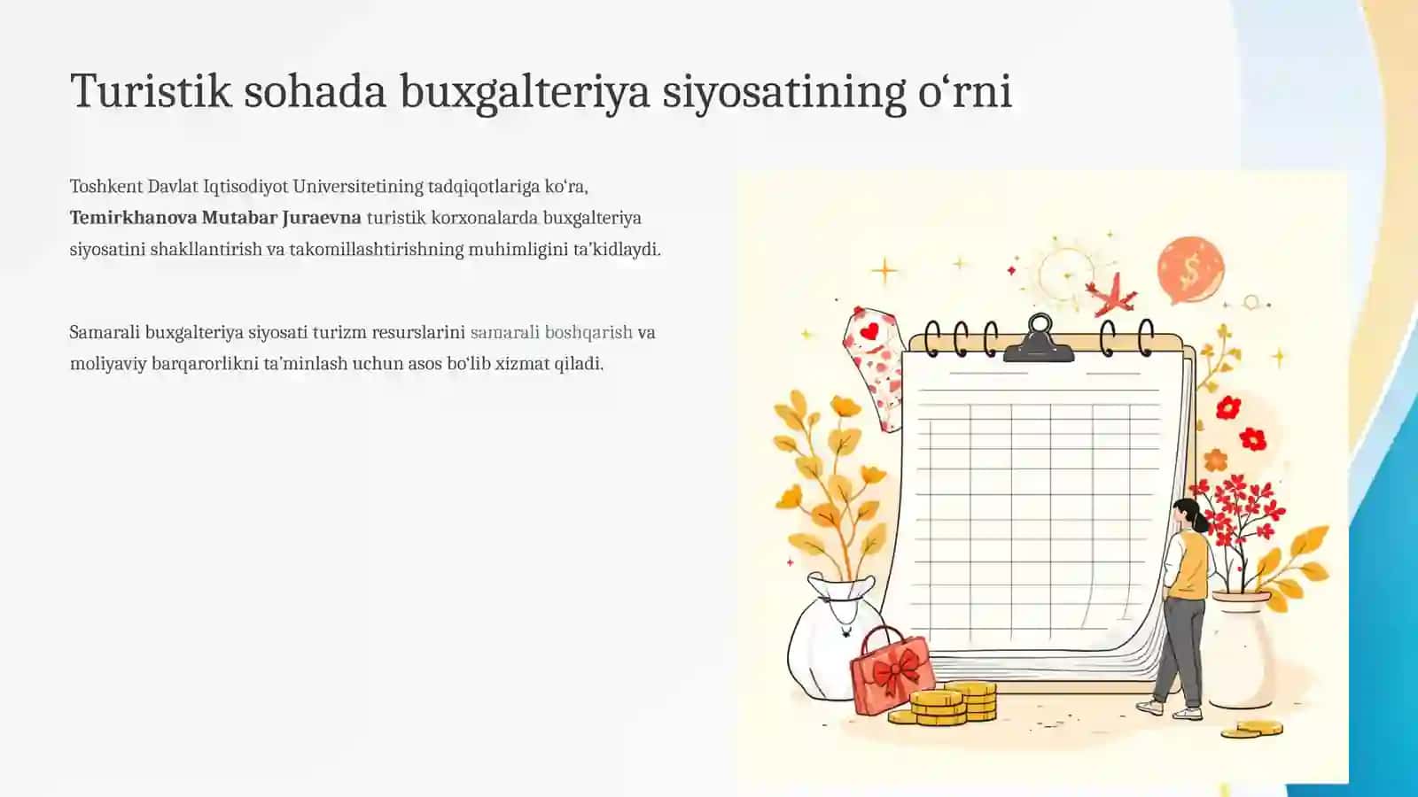 Turistik xizmatlarni koʻrsatuvchi sub’ektlarda buxgalteriya hisobi 3