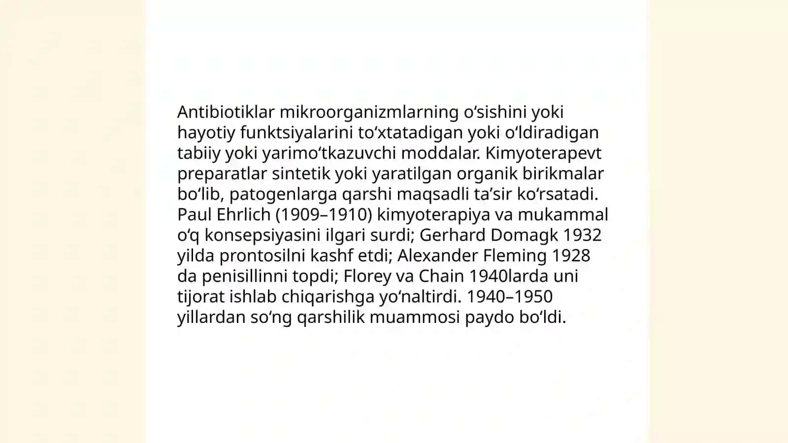 Antibiotiklar va kimyoterapevt preparadlar 3