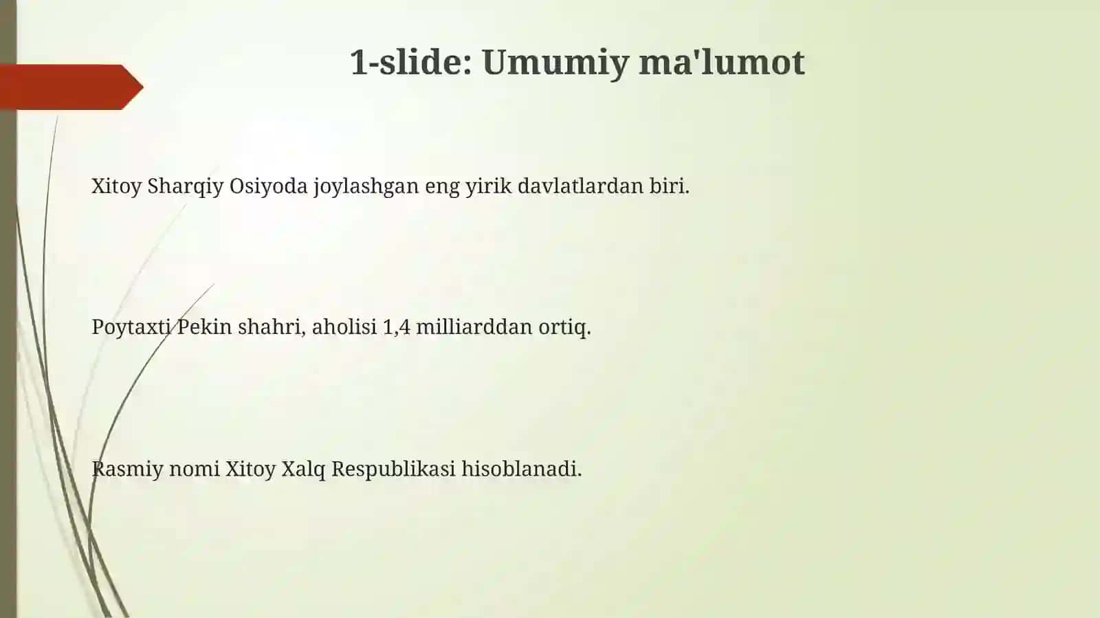 XITOY DAVLATI HAQIDA 3