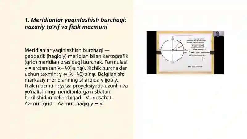 Meridianlar yaqinlashish burchagi 3