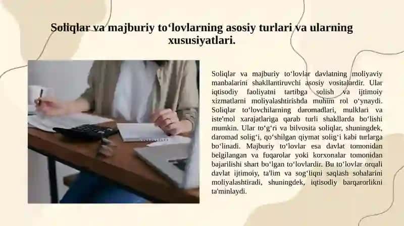 Soliqlar va majburiy to‘lovlar 3