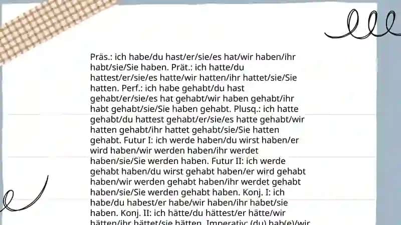 Konjugation von "haben", "sein", "werden" 3