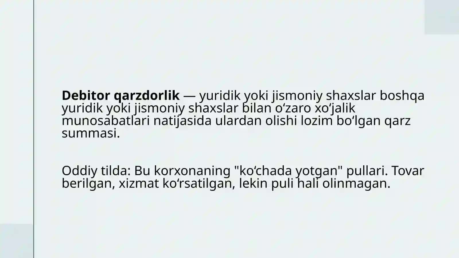 korxonalarda debitorlik qarzlarini boshqarish 3
