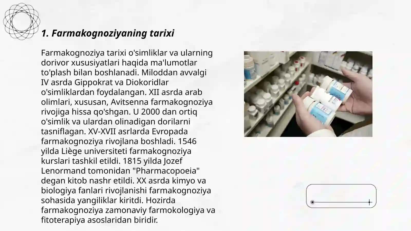 Farmakognoziya mohiyati maqsadi va vazifalari 3