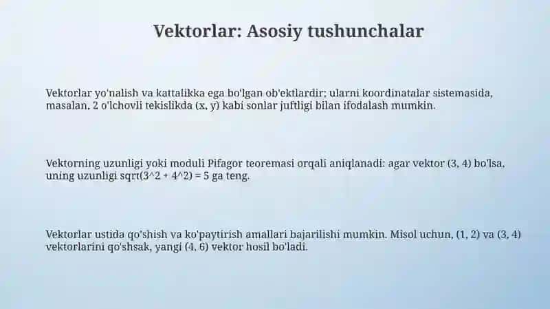Vektorlarvaularningamaliyqo‘llanilishi 3