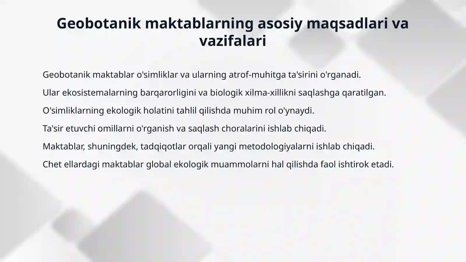 Chet ellardagi geobotanik maktablar! 3