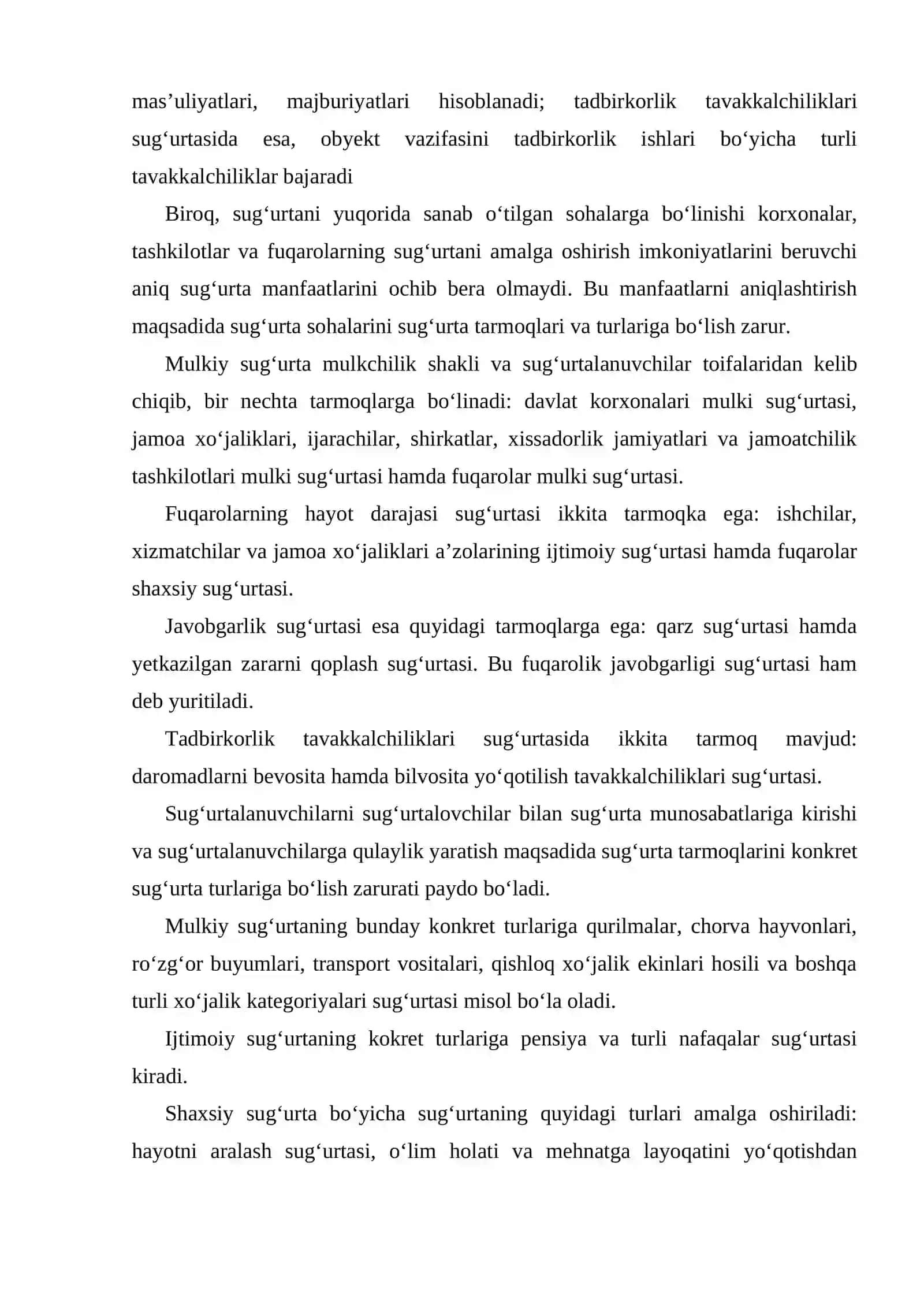 Sug‘urta klassifikatsiyasi 3