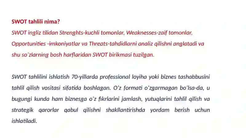 SWOT tahlili 3