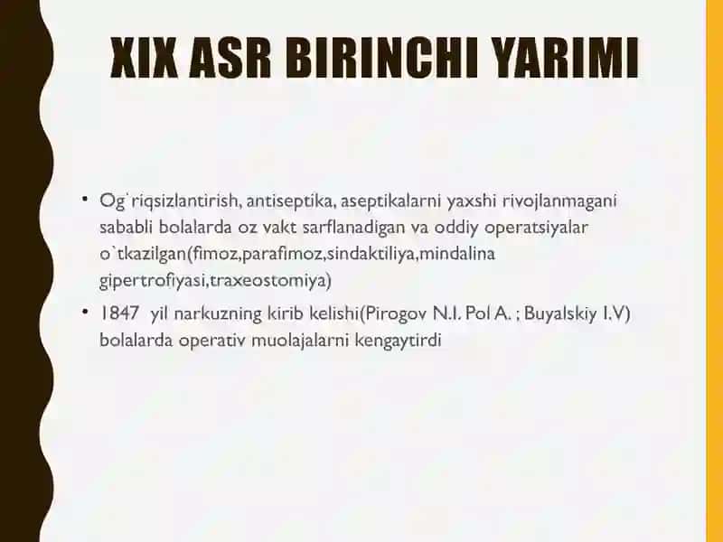 Bolalar Xirurgiyasining rivojlanish Tarixi 3