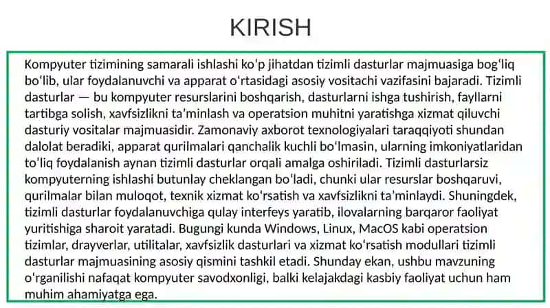 Kompyuterning tizimli dasturlari 3