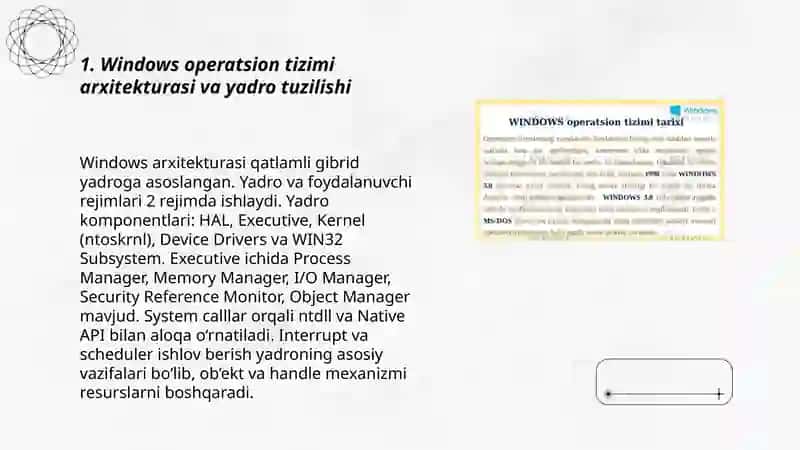 Windows Operatsion tizimi va uning imkoniyatlari 3