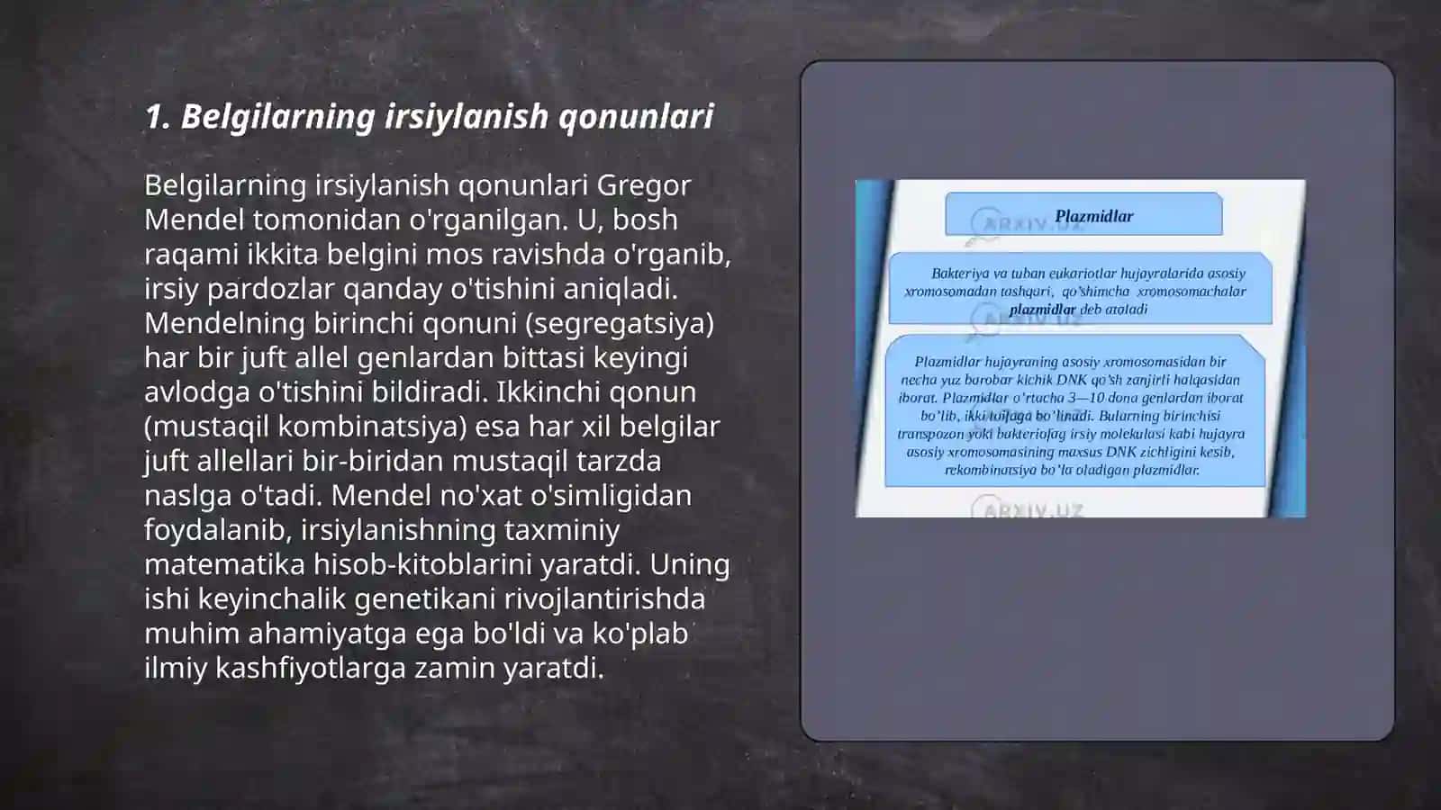 Belgilarning irsiylanish qonunlari 3