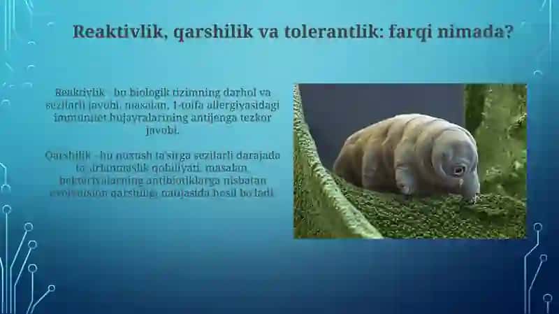 Reaktivlik, Qarshilik va Tolerantlik 3