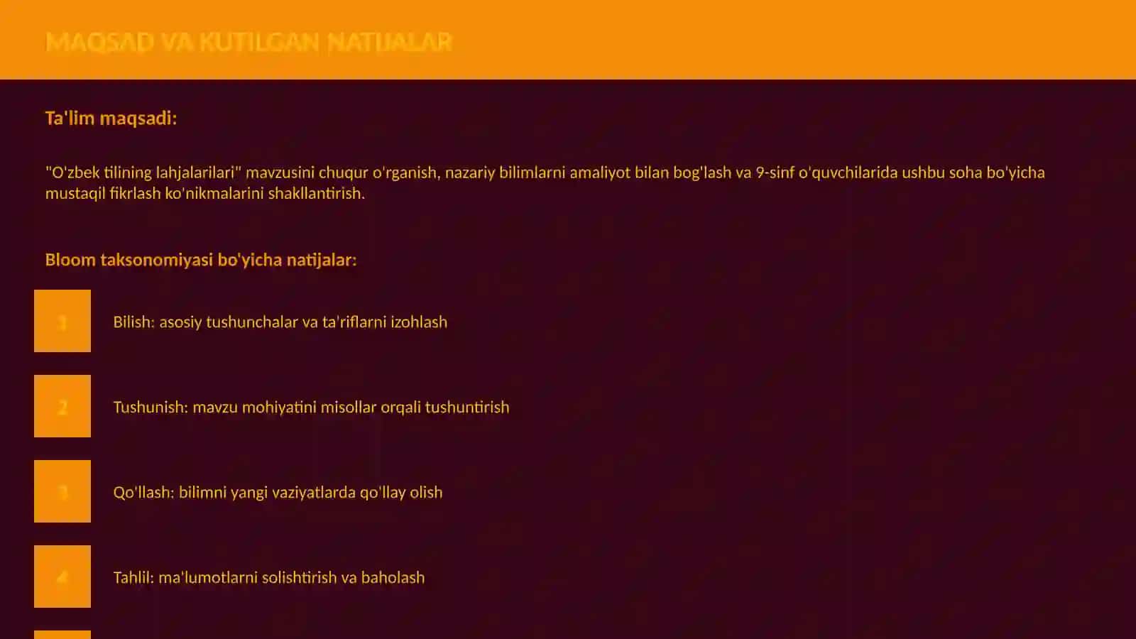 O'zbek tilining lahjalarilari 3