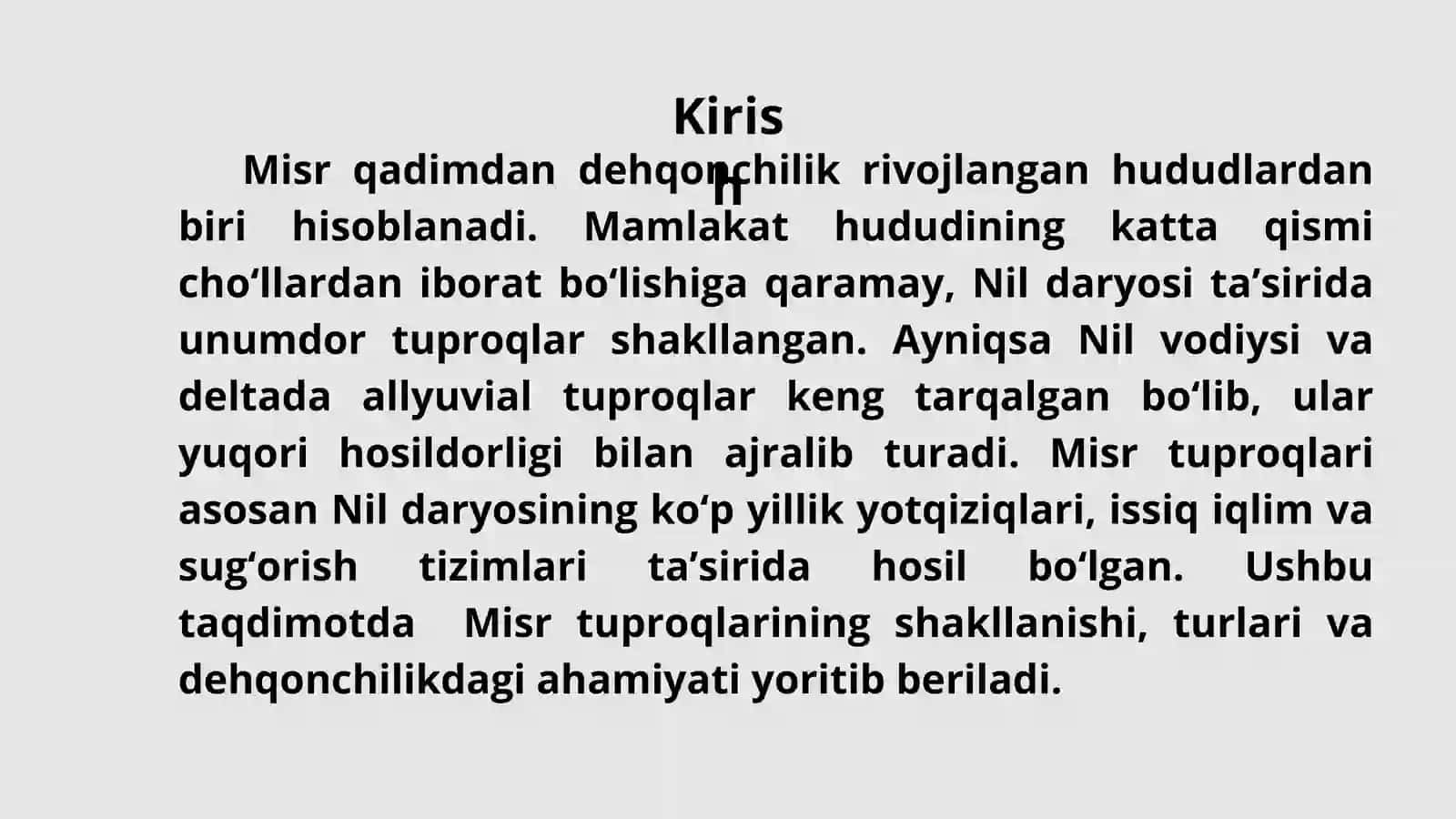 Misr tuproqlarining rivojlanishi 3