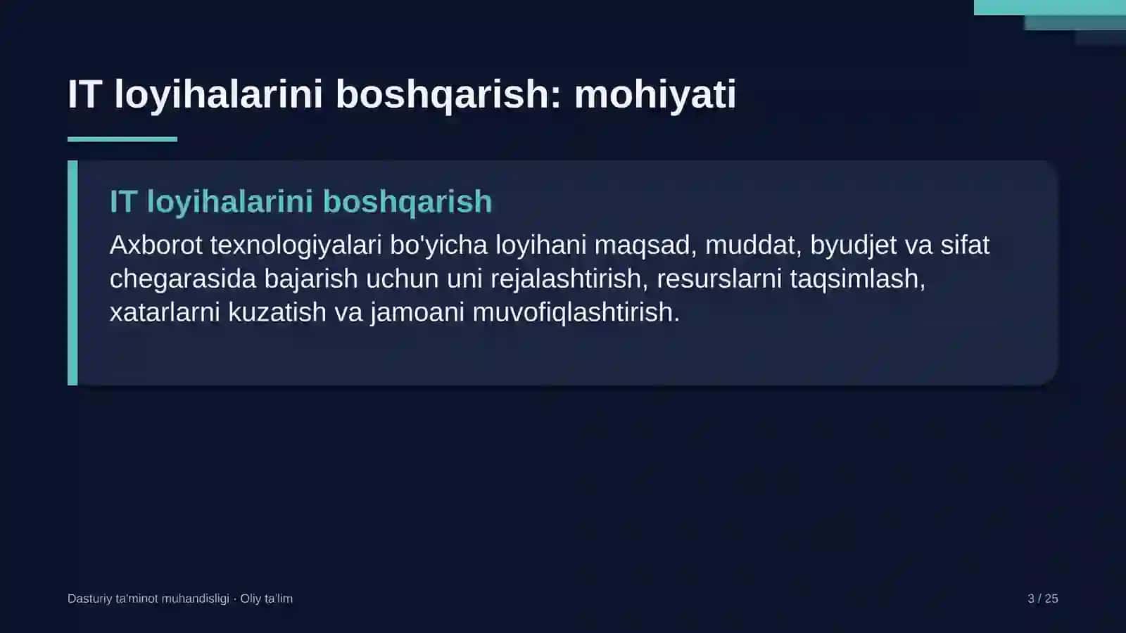 Baliqchilik xo'jaliklarida IT loyihalarini boshqarish 3