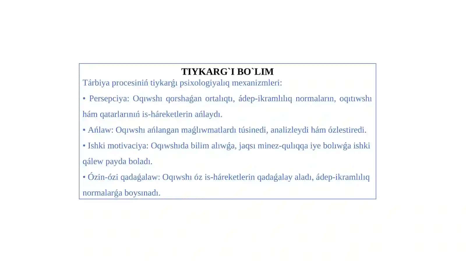 Psixologiyada ta`rbiya mexanizimleri 3