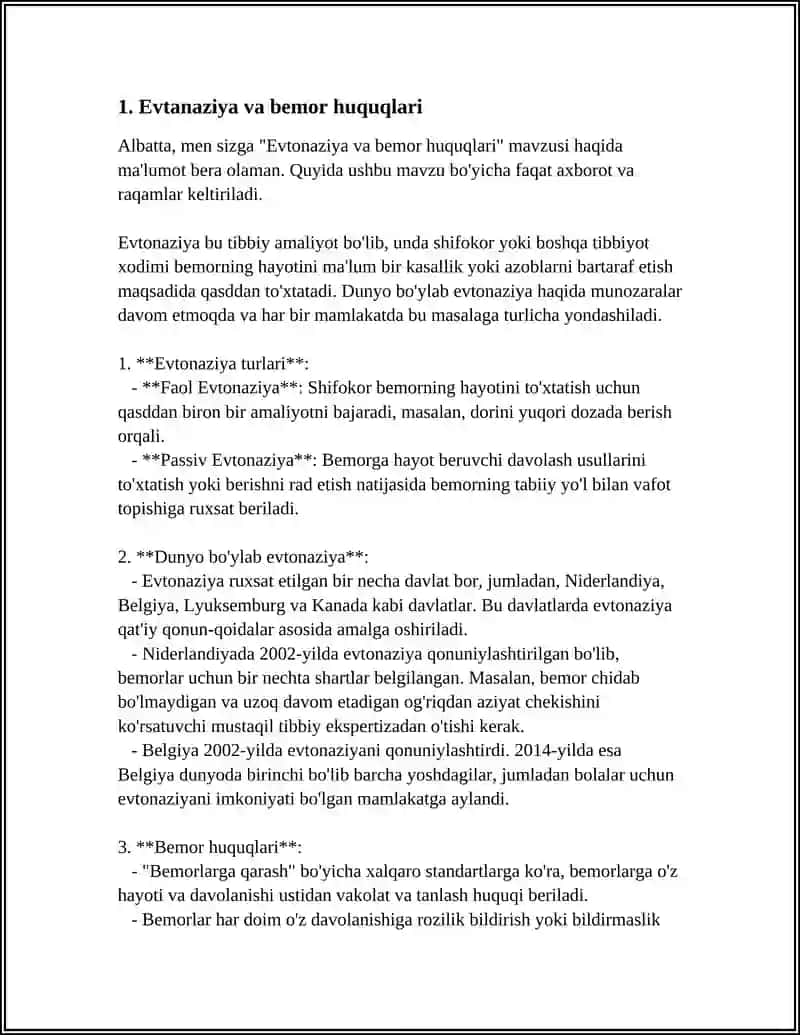 EVTANAZIYA MUAMMOLARI 3
