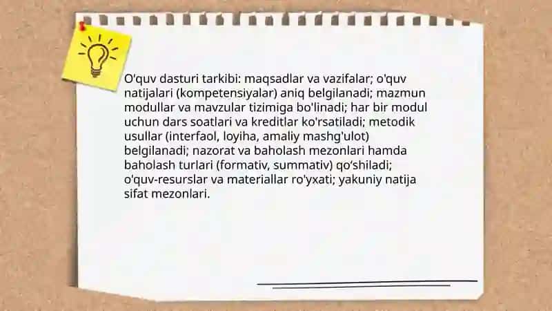 Oʻquv dasturi tarkibi 3