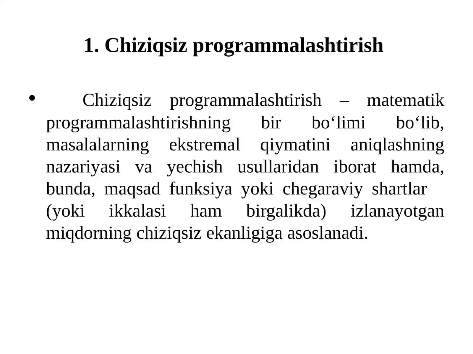 Chiziqsiz programmalashtirish 3