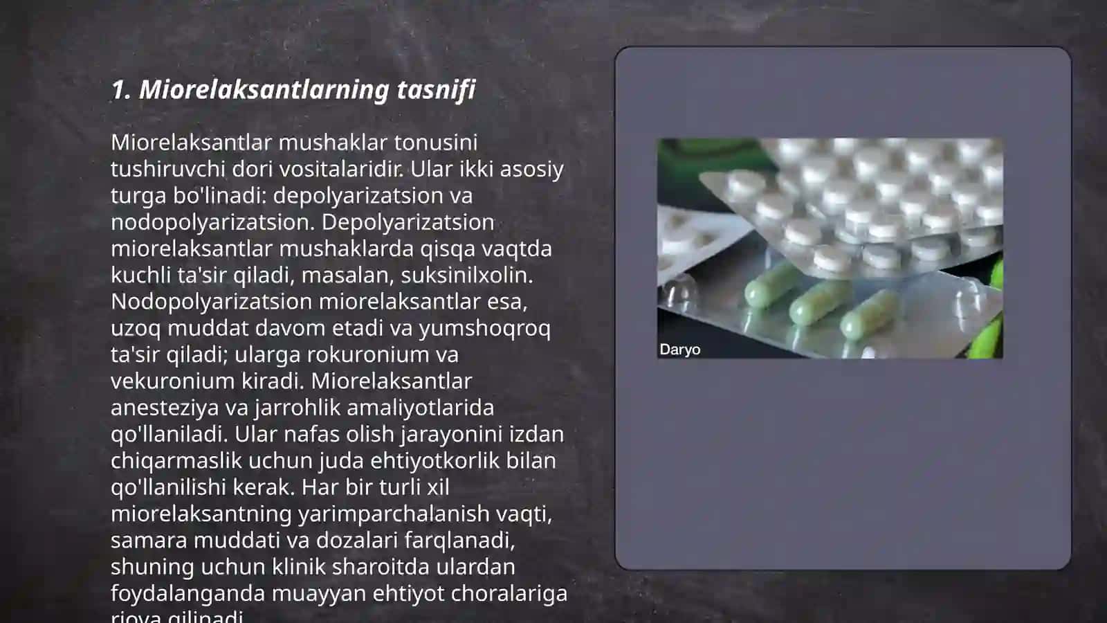Miorelaksantlar ( Kurarsimon vositalar ) 3