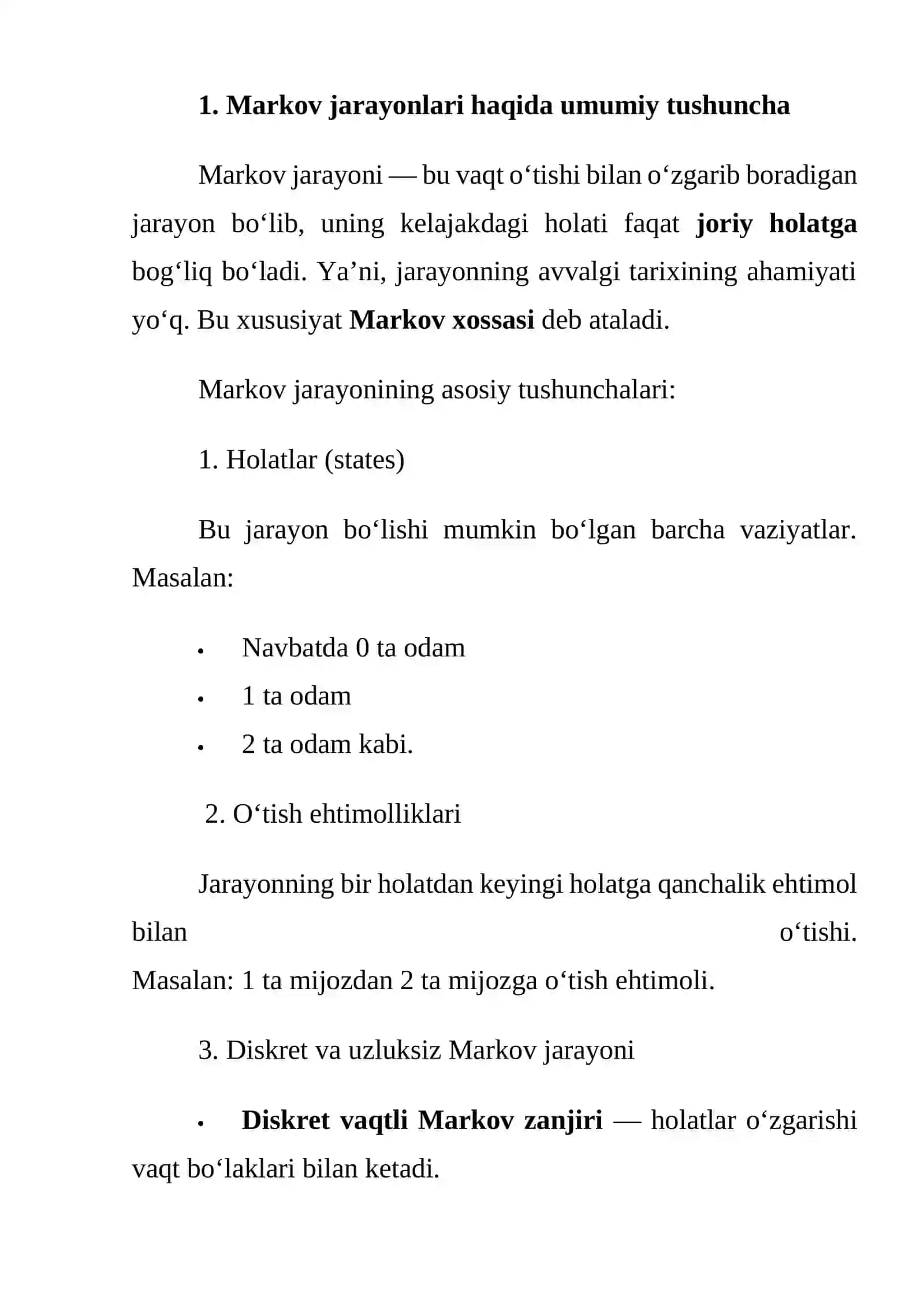 Markov jarayonlari va navbat tizimlarida tadbiqi 3