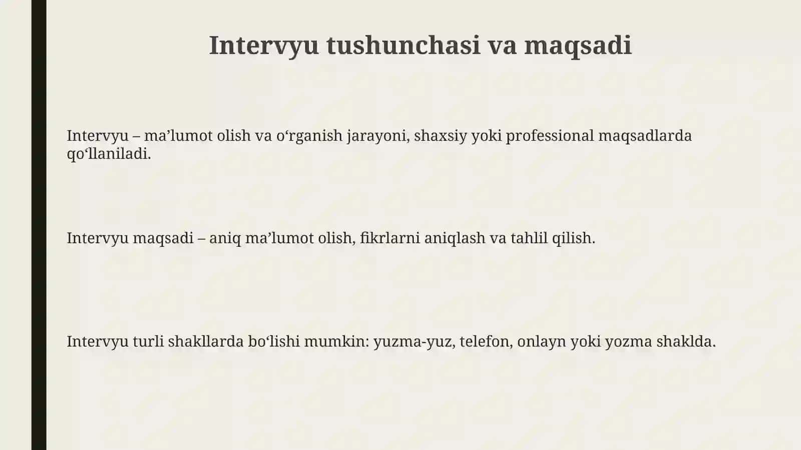 Intervyu olish va intervyu berish qoidalari 3